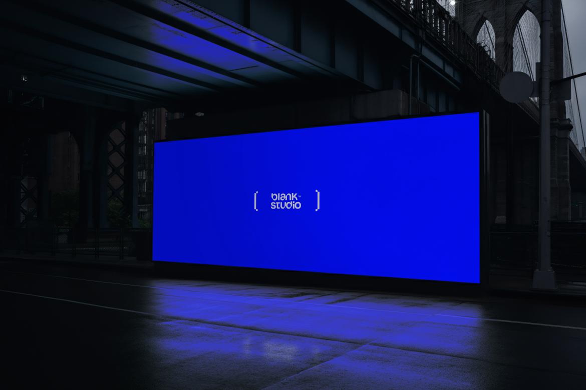 Outdoor Billboard Mockup Under The Bridge