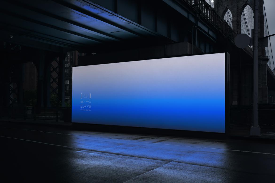 Outdoor Billboard Mockup Under The Bridge