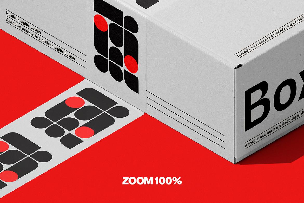 Box with Duct Tape Branding Mockup