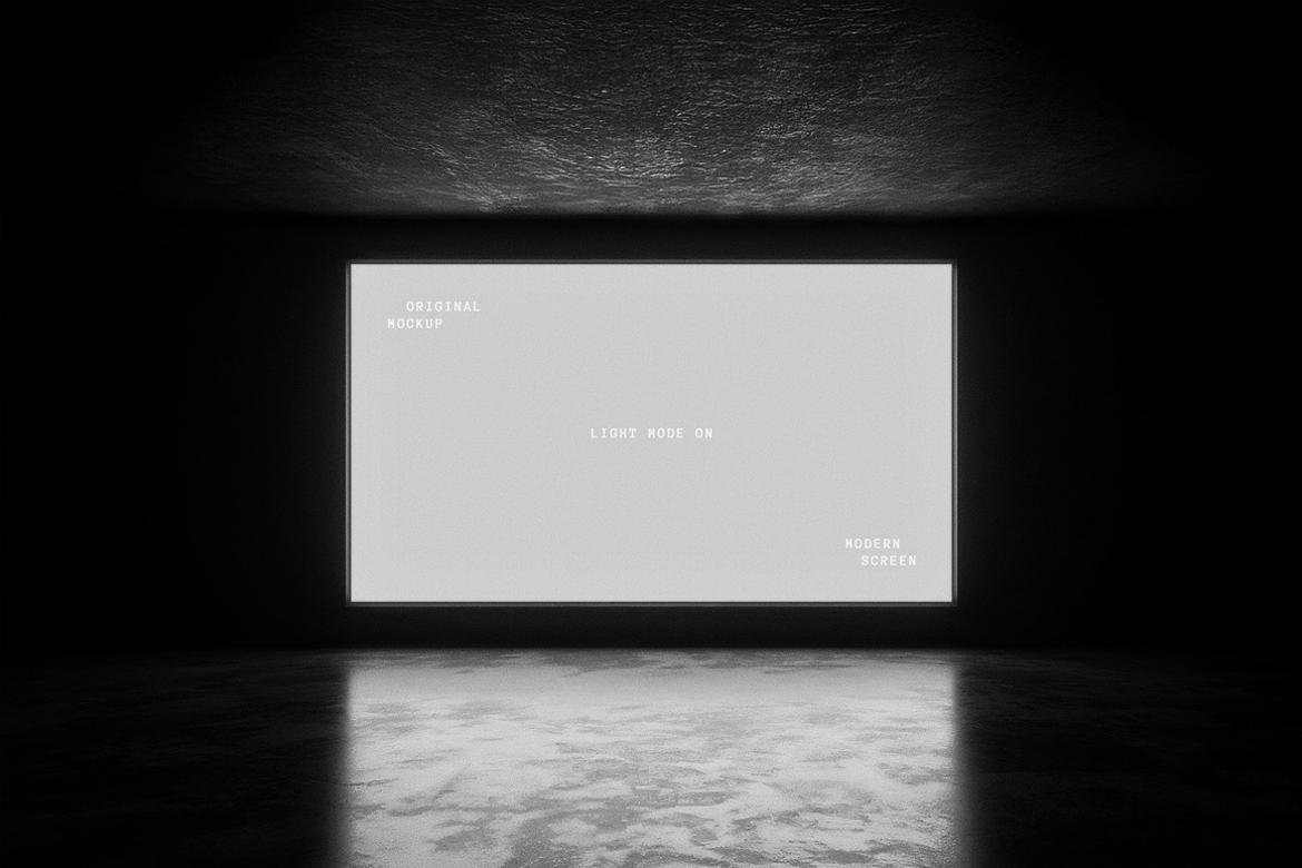 Glowing Horizontal Screen Mockup