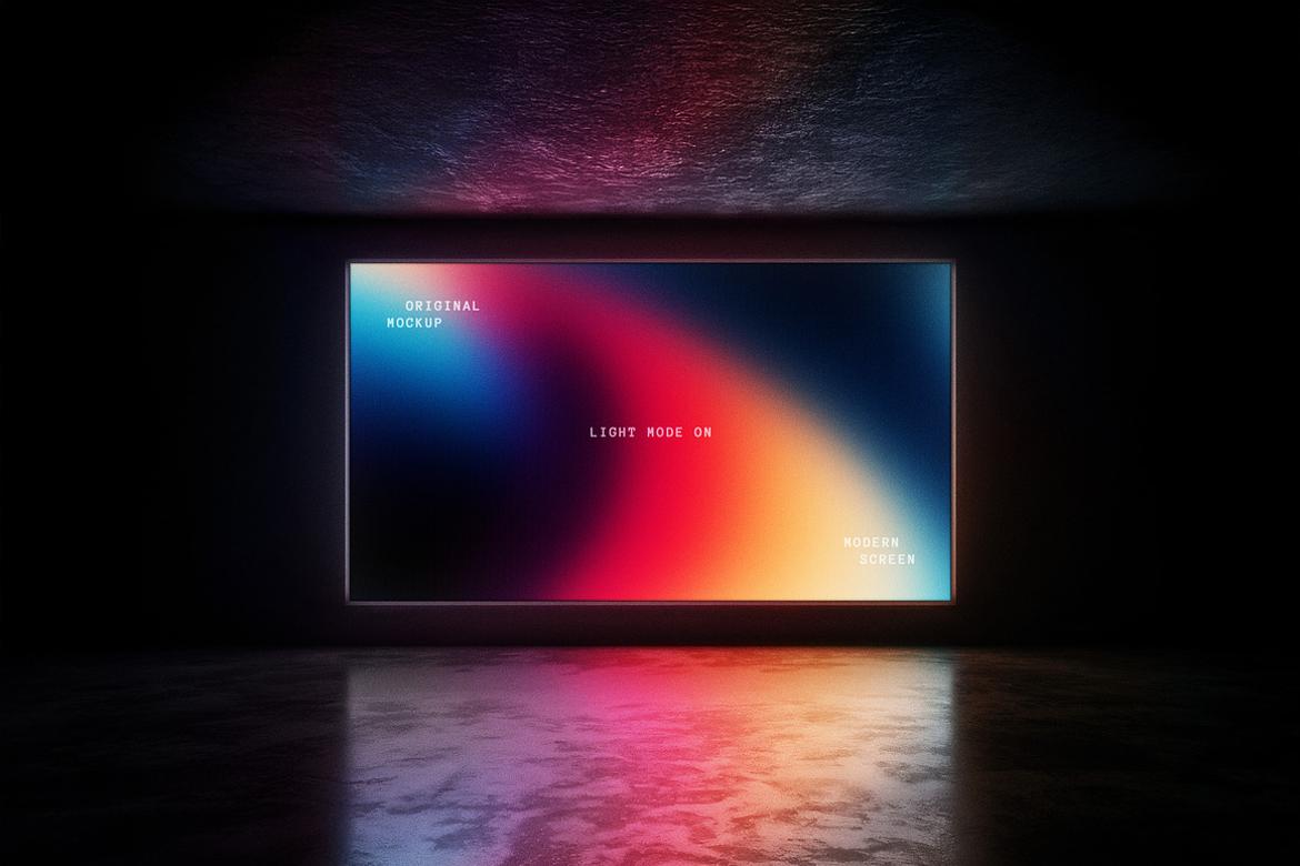 Glowing Horizontal Screen Mockup
