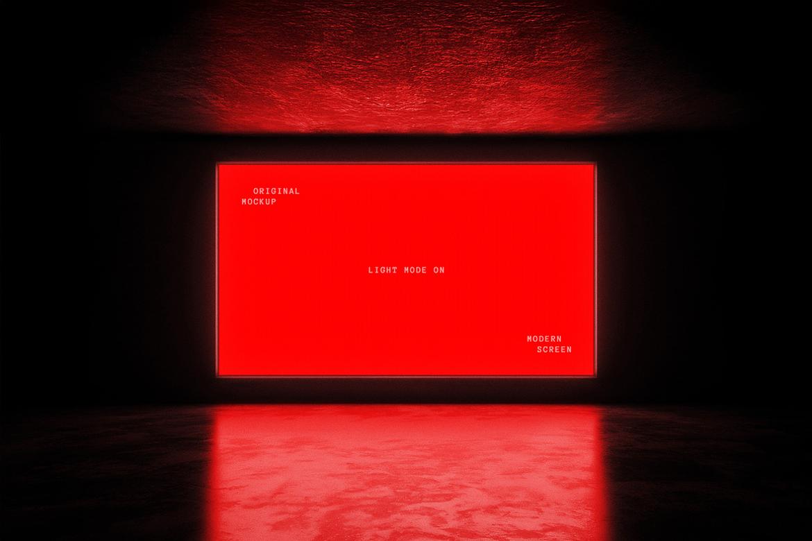 Glowing Horizontal Screen Mockup