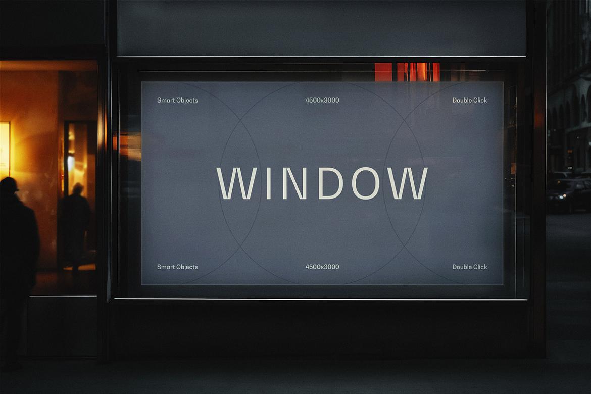 Shop Window Poster Mockup