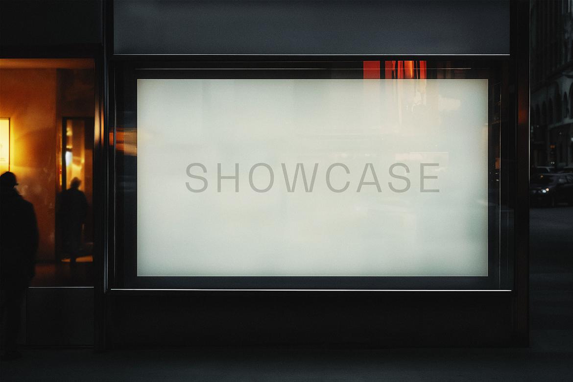 Shop Window Poster Mockup
