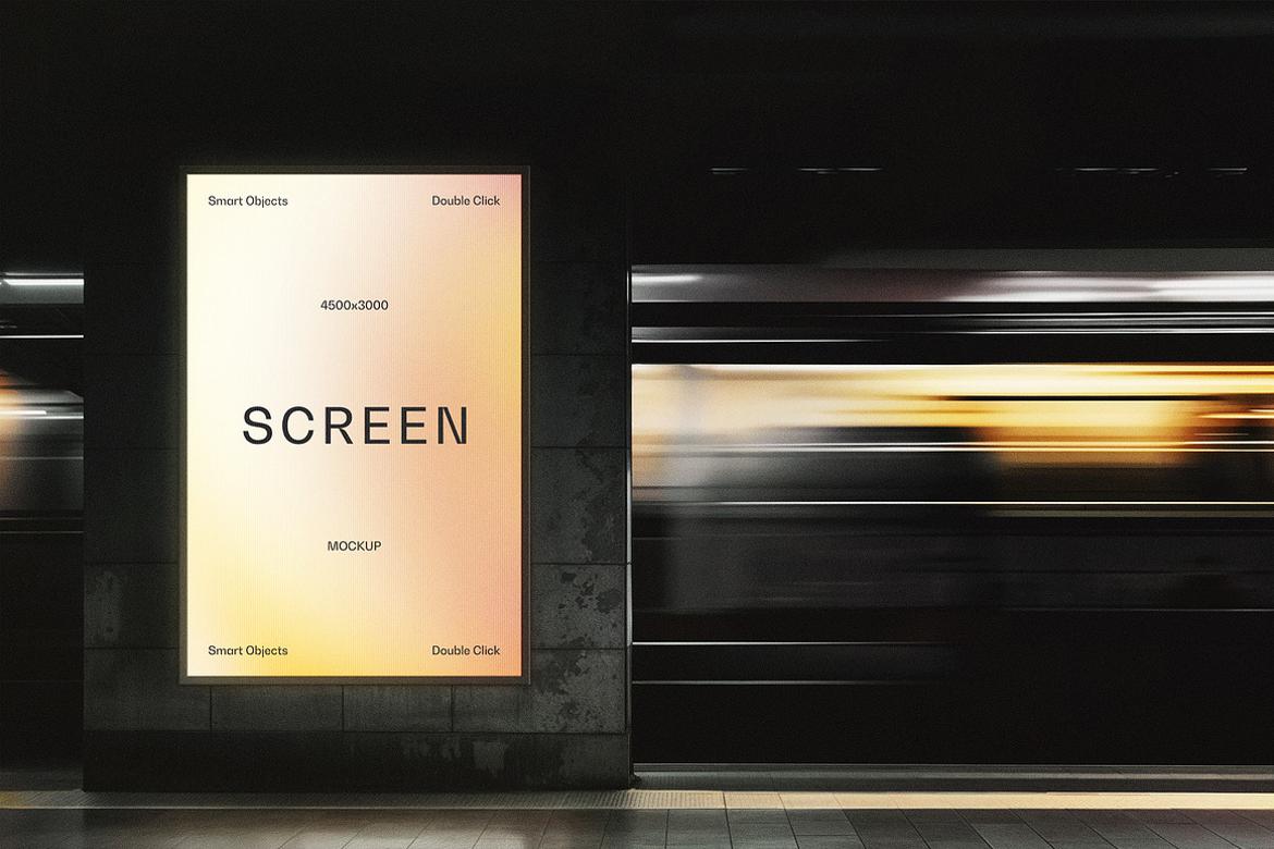 Vertical Subway Screen Mockup