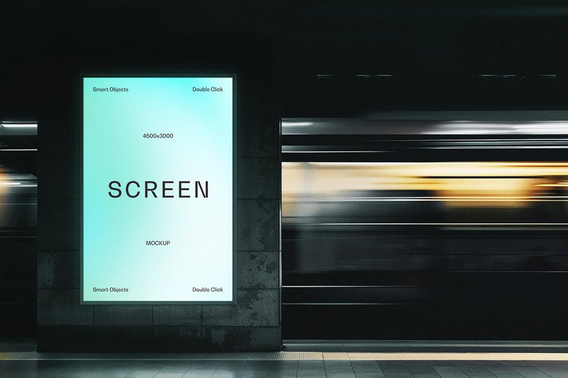 Vertical Subway Screen Mockup