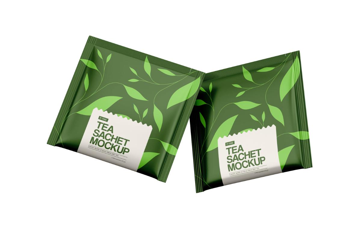 Tea Sachets with Box Mockup