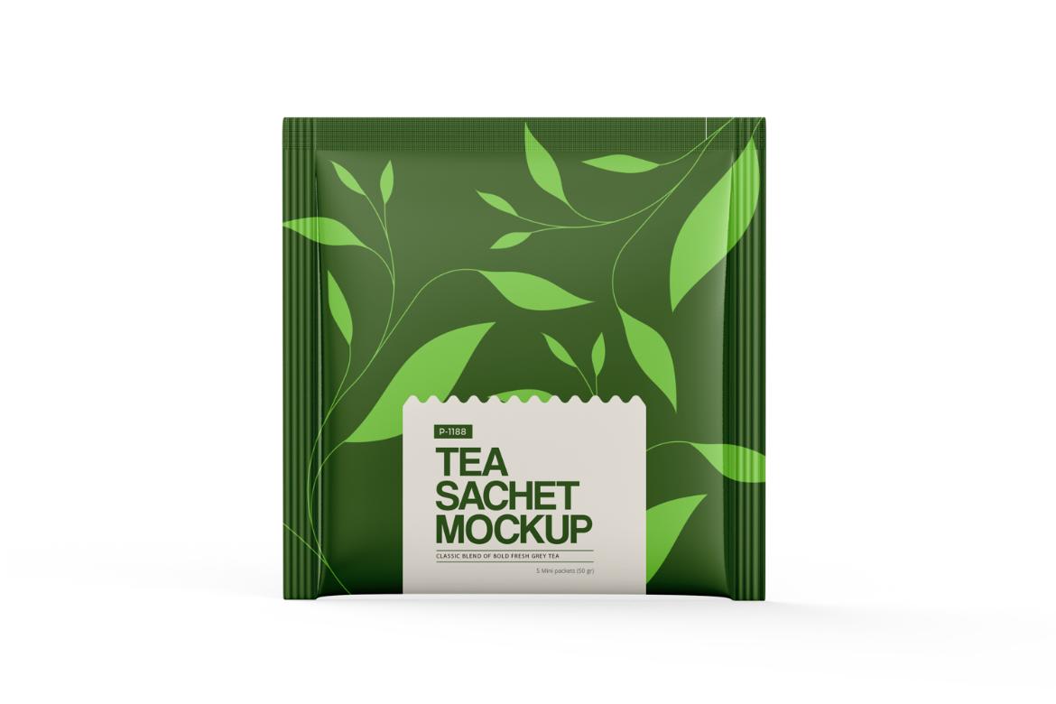 Tea Sachets with Box Mockup