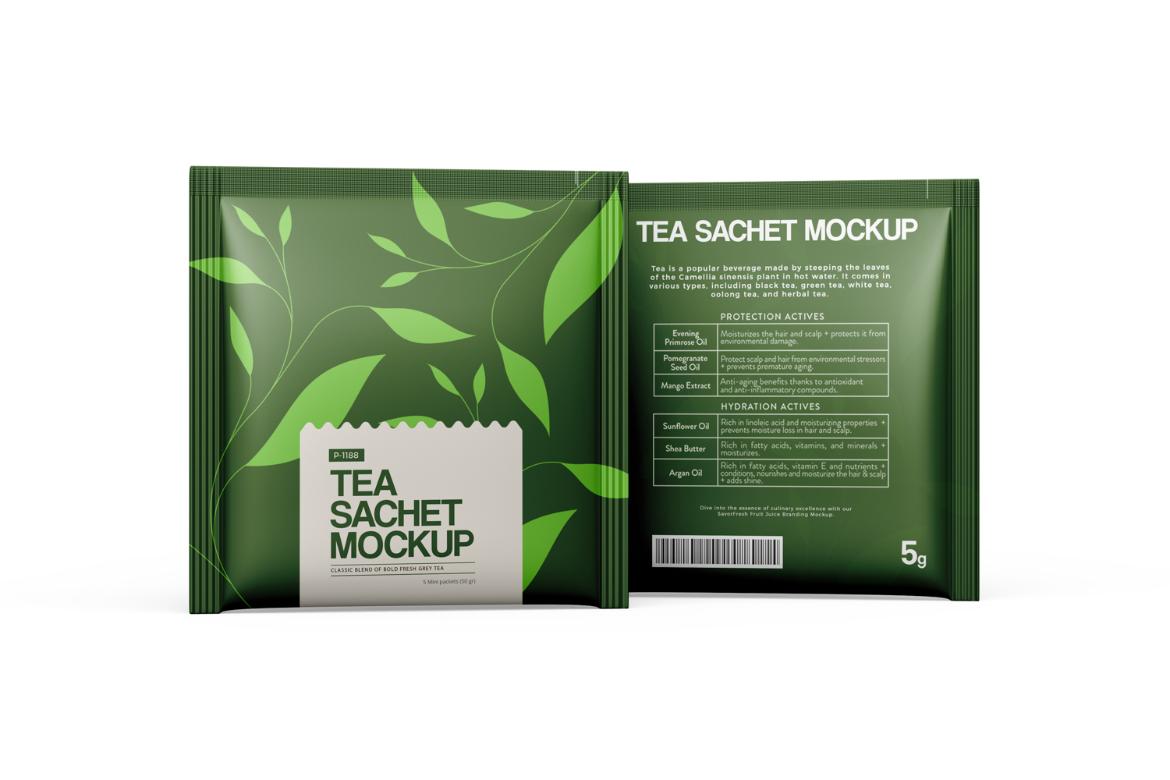 Tea Sachets with Box Mockup
