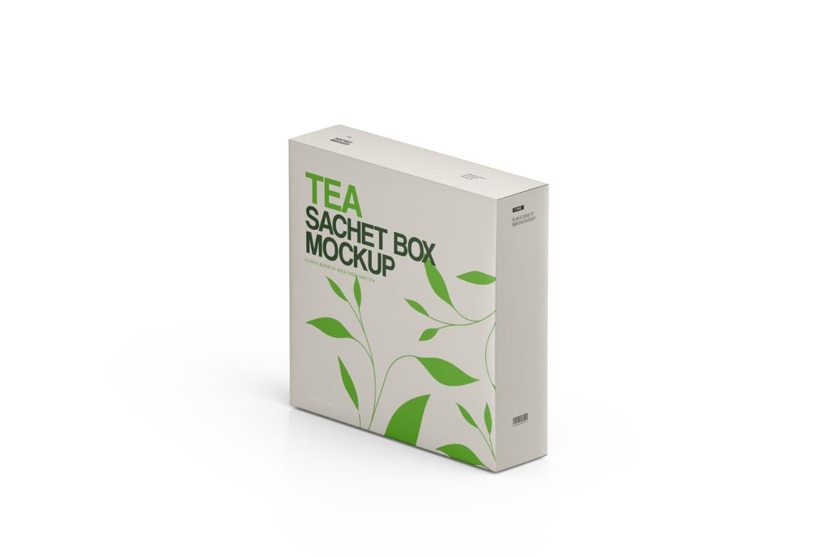 Tea Sachets with Box Mockup
