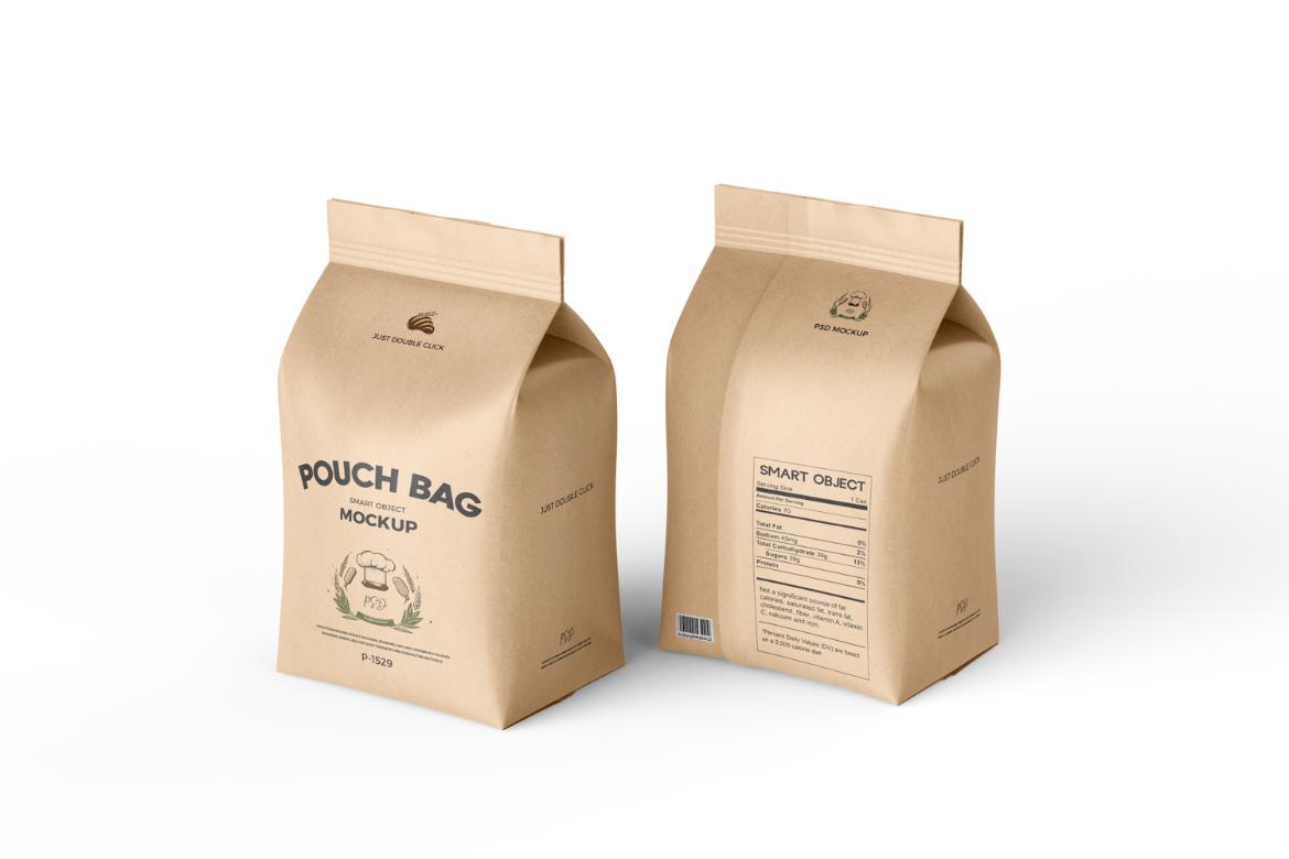 Takeaway Large Pouch Bag Mockup