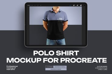6 Mockups Polo Shirt for Procreate on the iPad