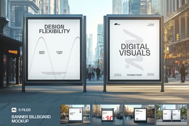 Sidewalk Advertising Billboard Mockup