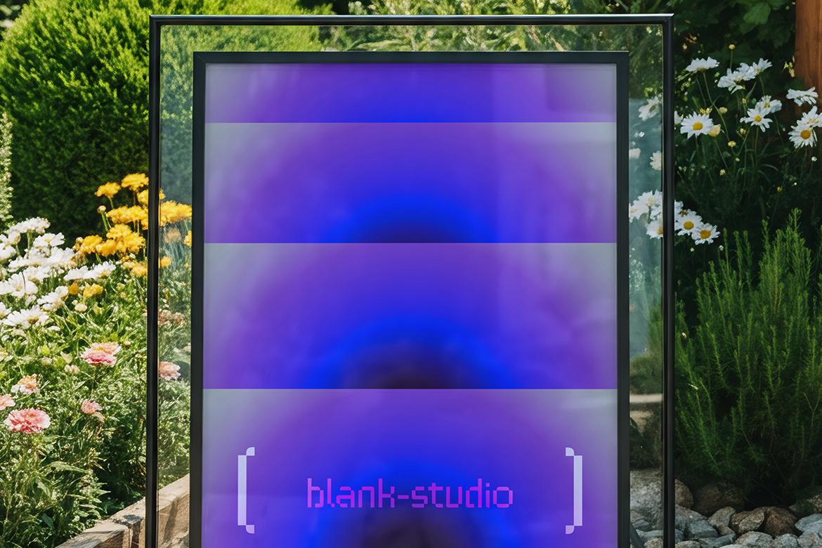 Mockup Outdoor Poster in The Garden