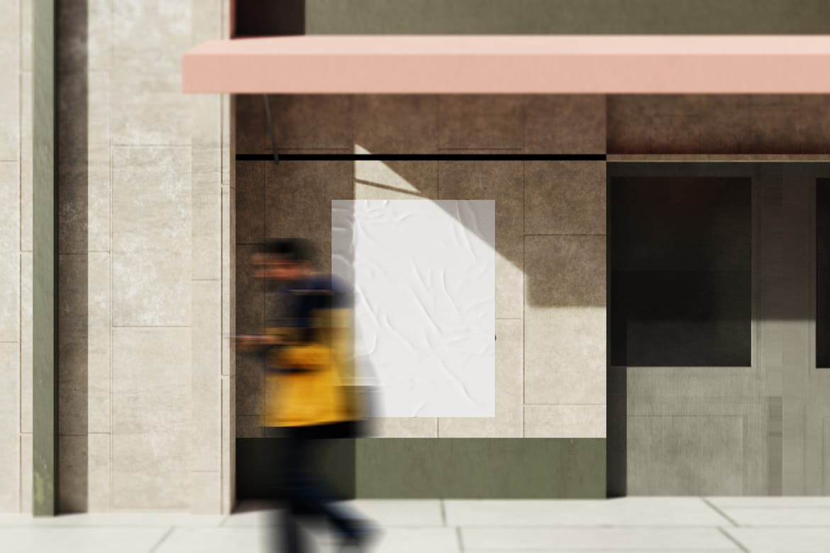 Glued Poster Mockup