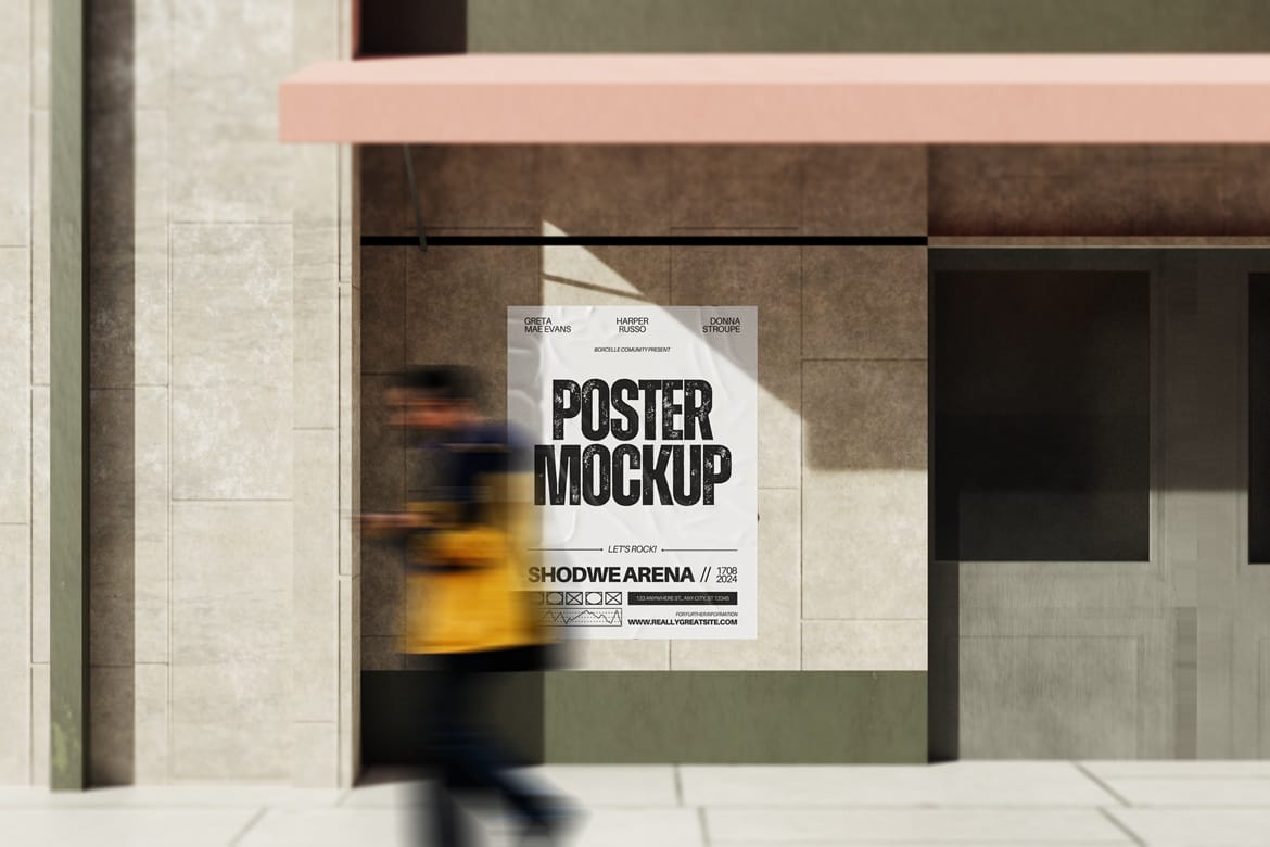 Glued Poster Mockup