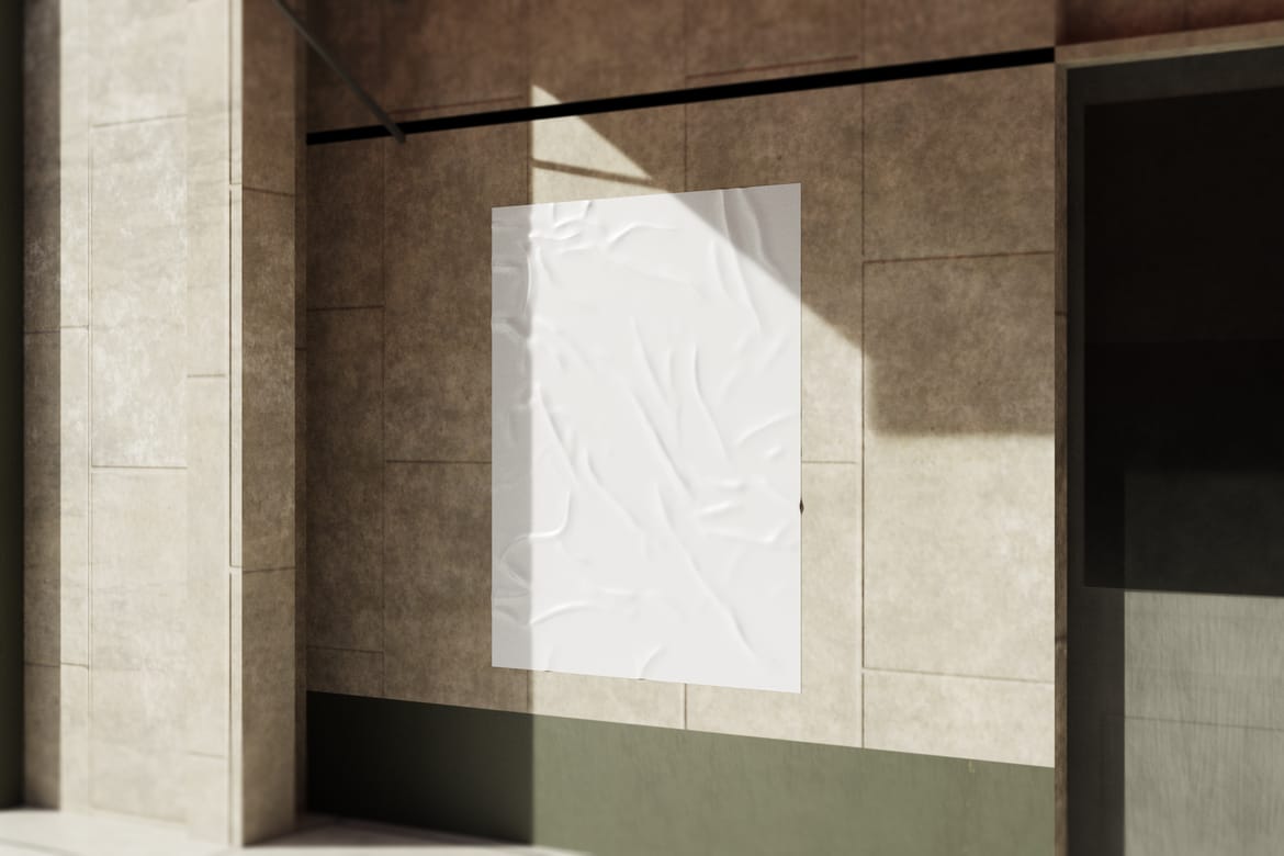 Glued Poster Mockup