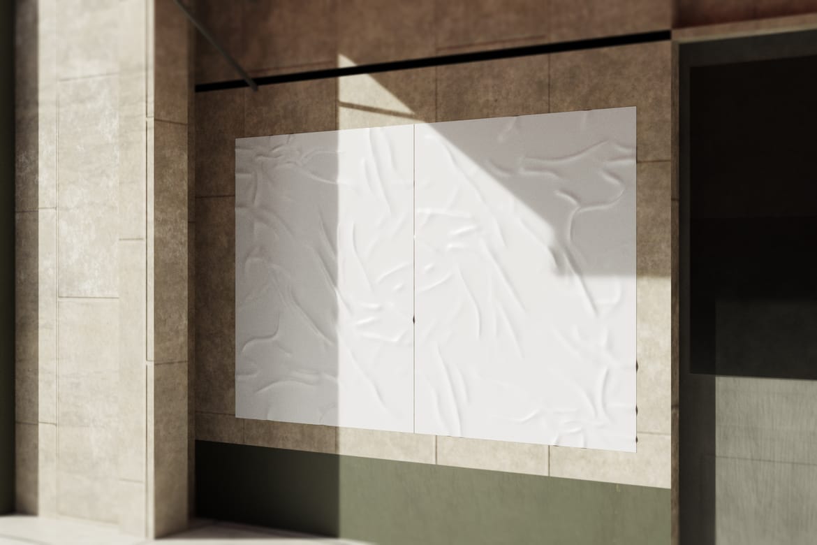 Glued Poster Mockup