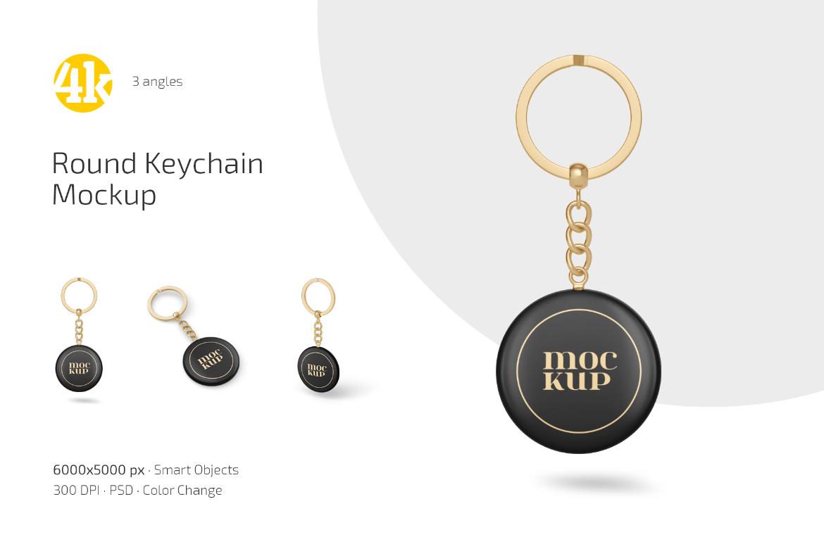 Round Keychain Mockup Set