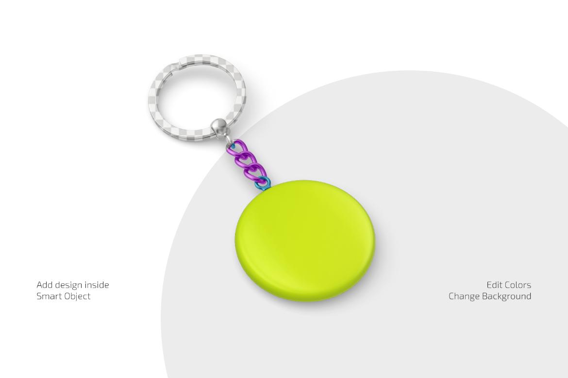 Round Keychain Mockup Set