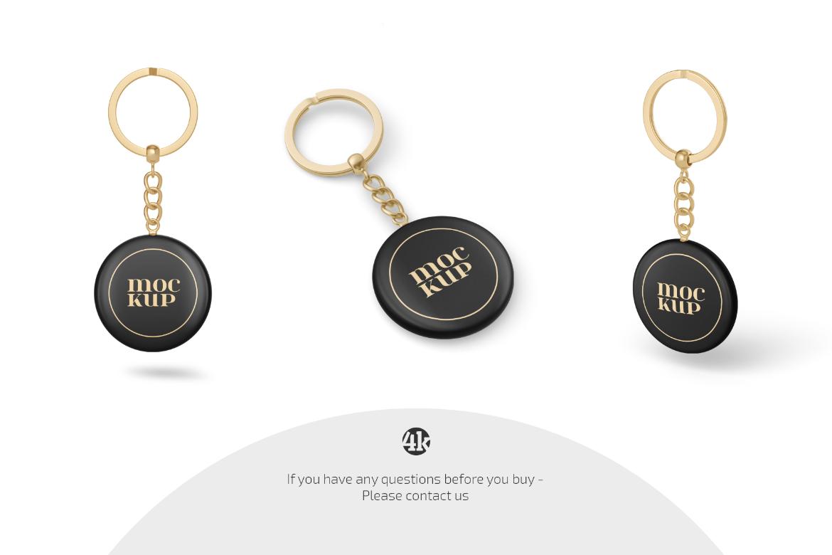 Round Keychain Mockup Set