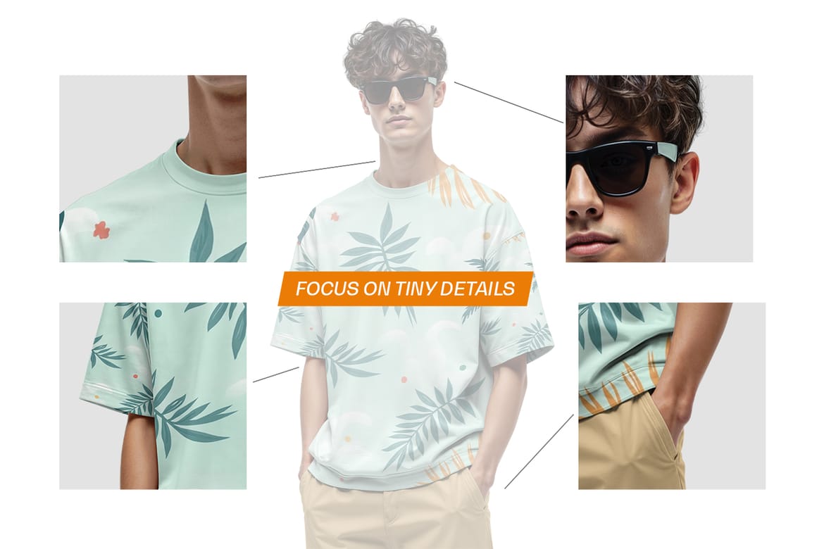 Oversized Stylish T-Shirt PSD Mockup