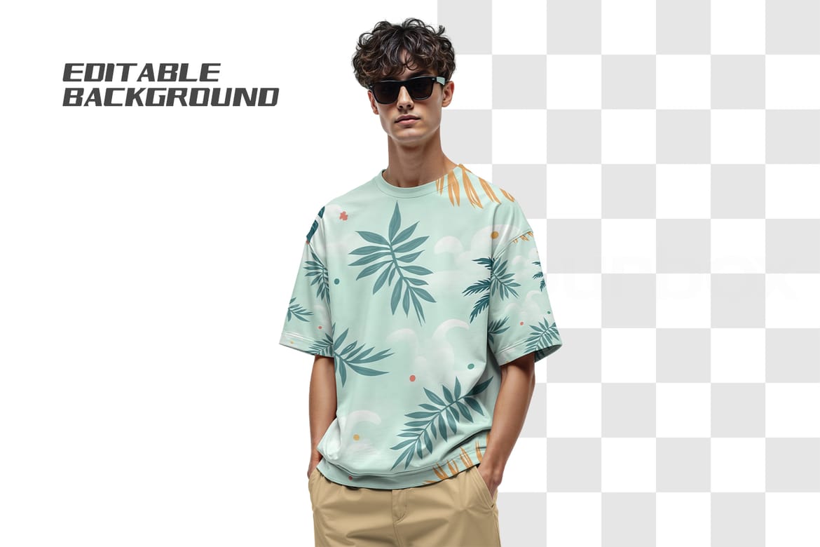Oversized Stylish T-Shirt PSD Mockup