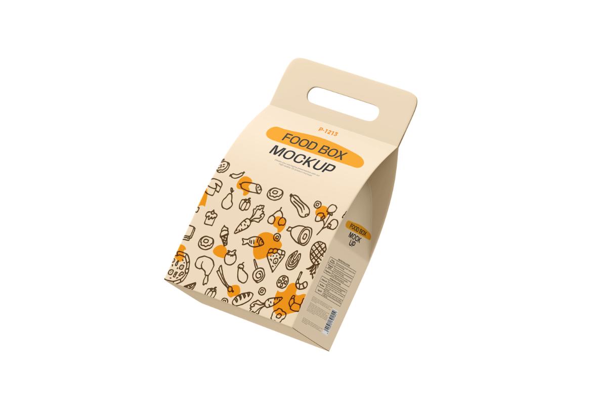 Take Away Handled Food Box Mockup
