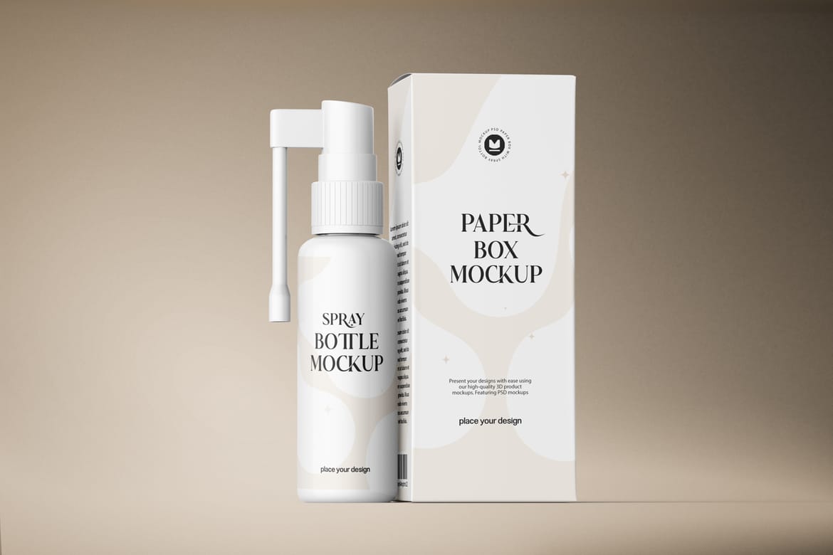 Plastic Throat Spray Bottle Mockup