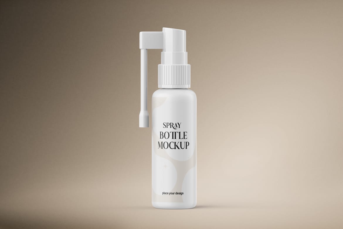 Plastic Throat Spray Bottle Mockup