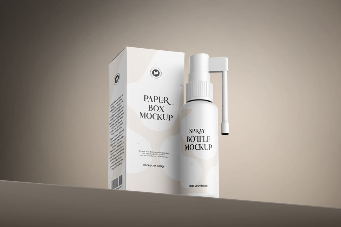 Plastic Throat Spray Bottle Mockup