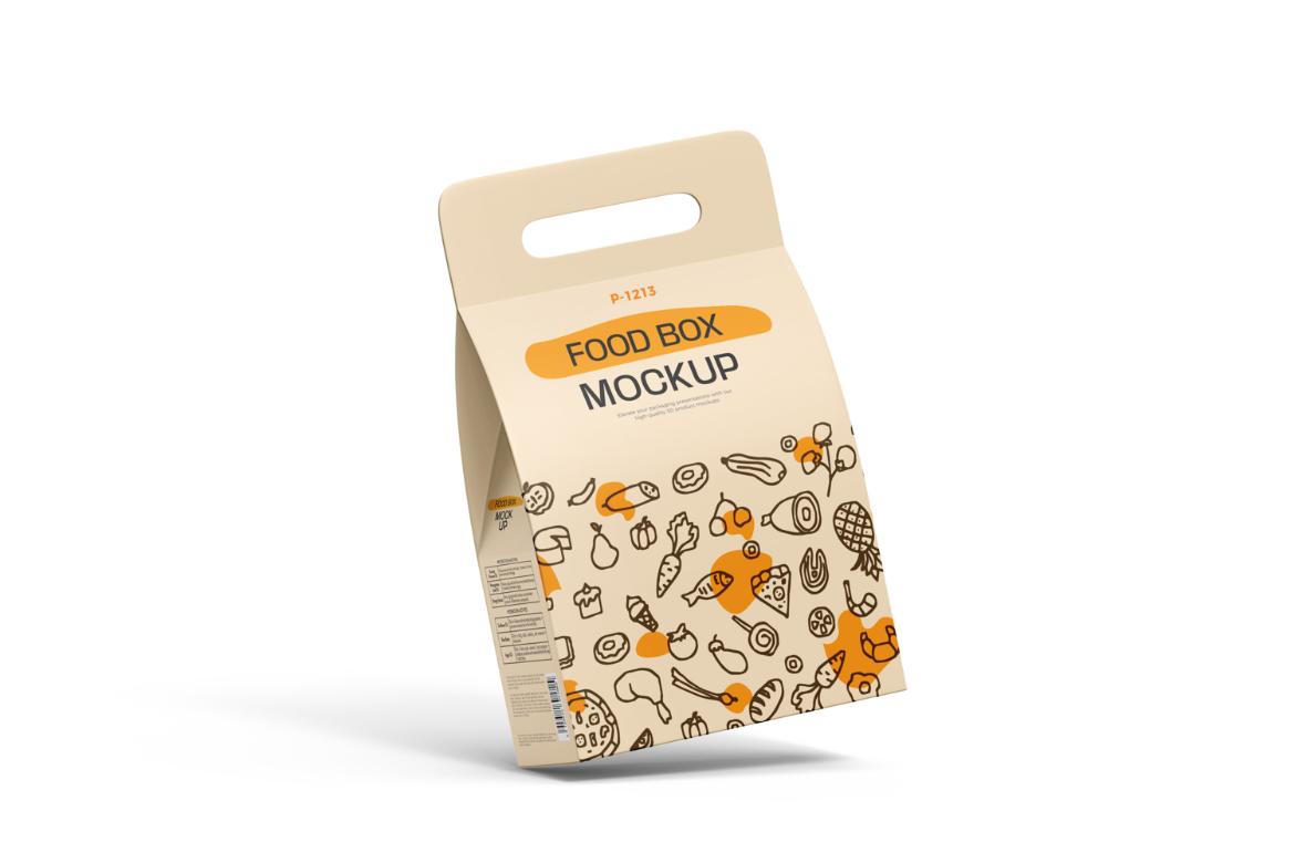 Take Away Handled Food Box Mockup