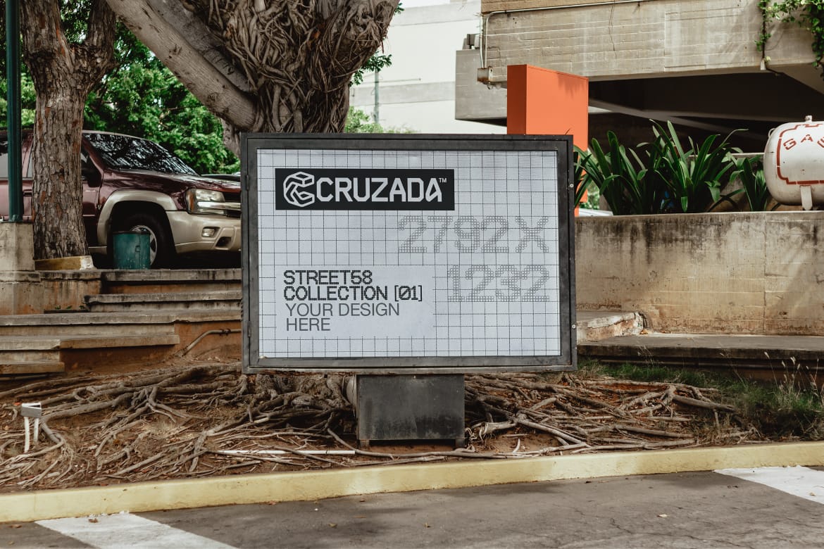 Billboard on Parking Mockup