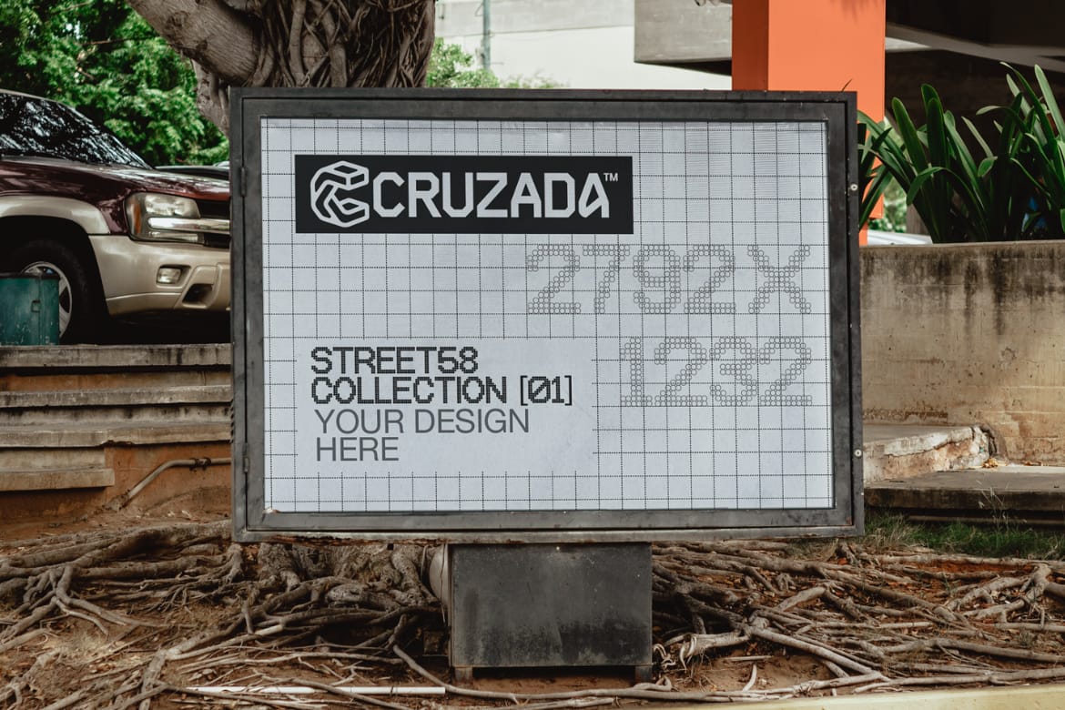 Billboard on Parking Mockup