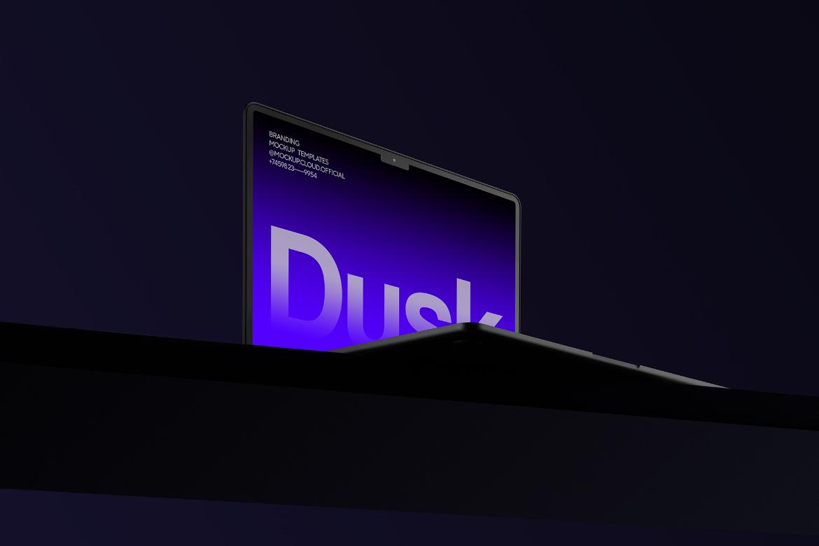 MacBook Air Mockup Scene / Dusk Series 02