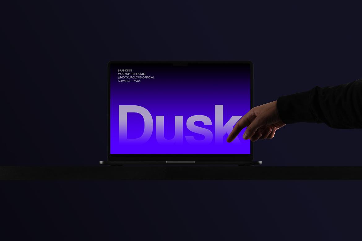 MacBook Air Mockup Scene / Dusk Series 01