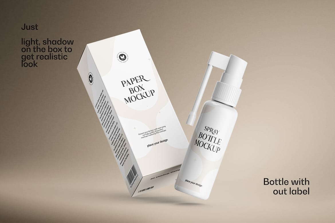 Plastic Throat Spray Bottle Mockup
