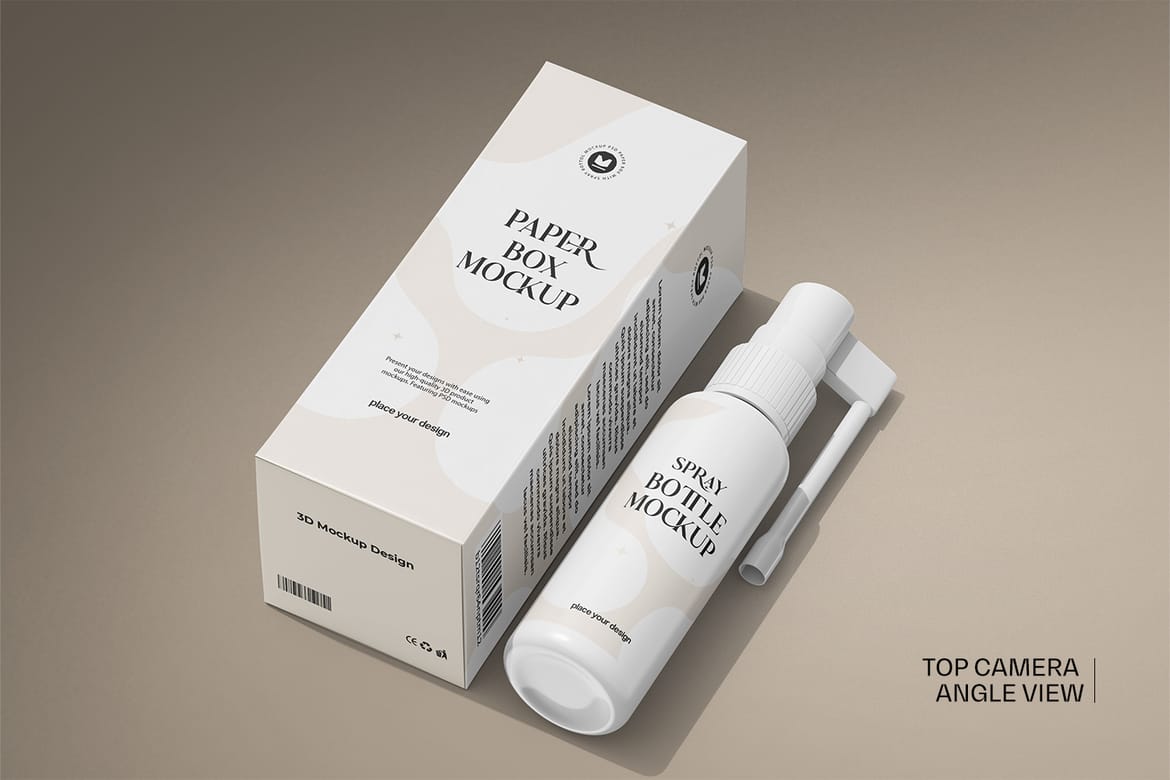 Plastic Throat Spray Bottle Mockup