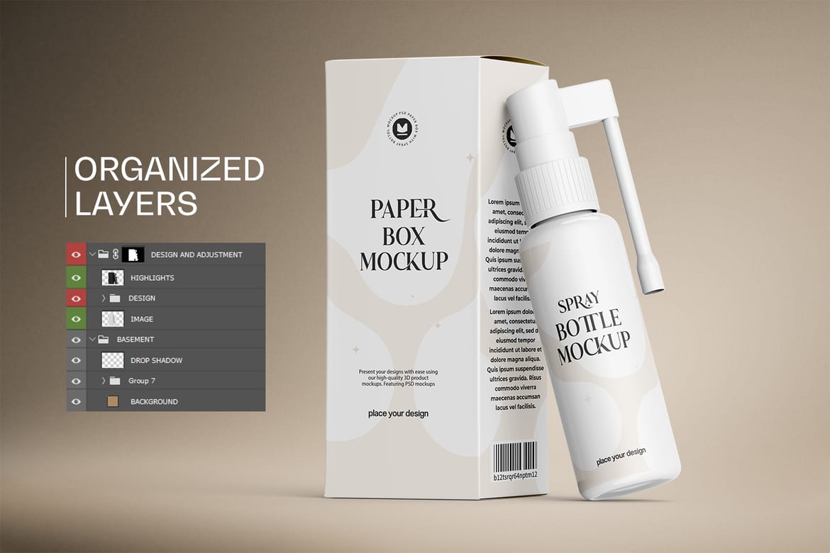 Plastic Throat Spray Bottle Mockup
