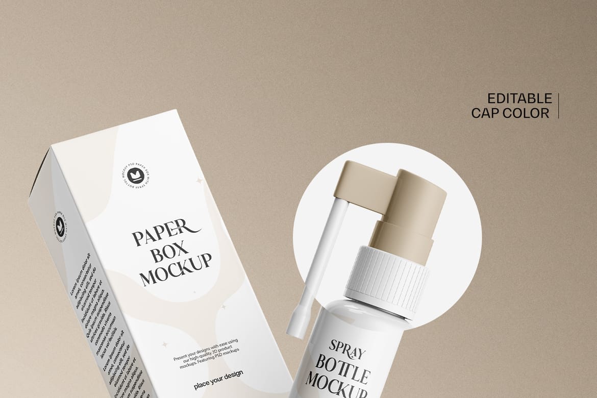 Plastic Throat Spray Bottle Mockup