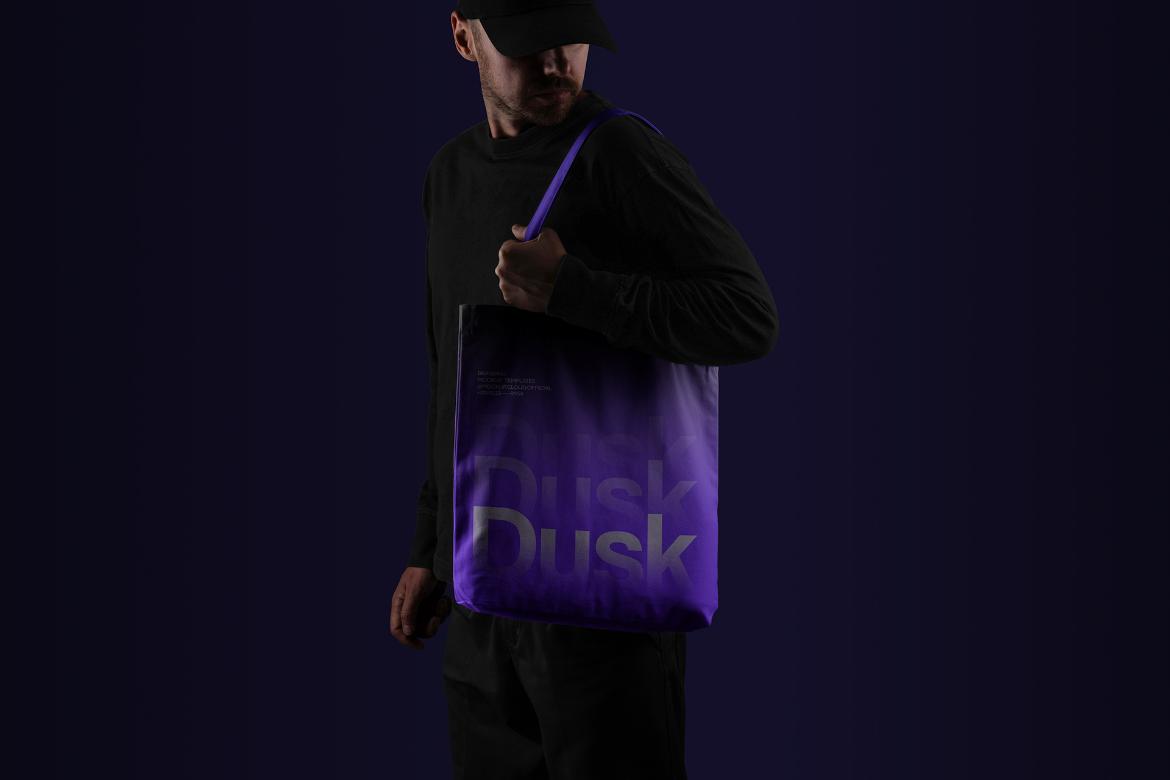 Tote Bag Mockup Scene / Dusk Series 01