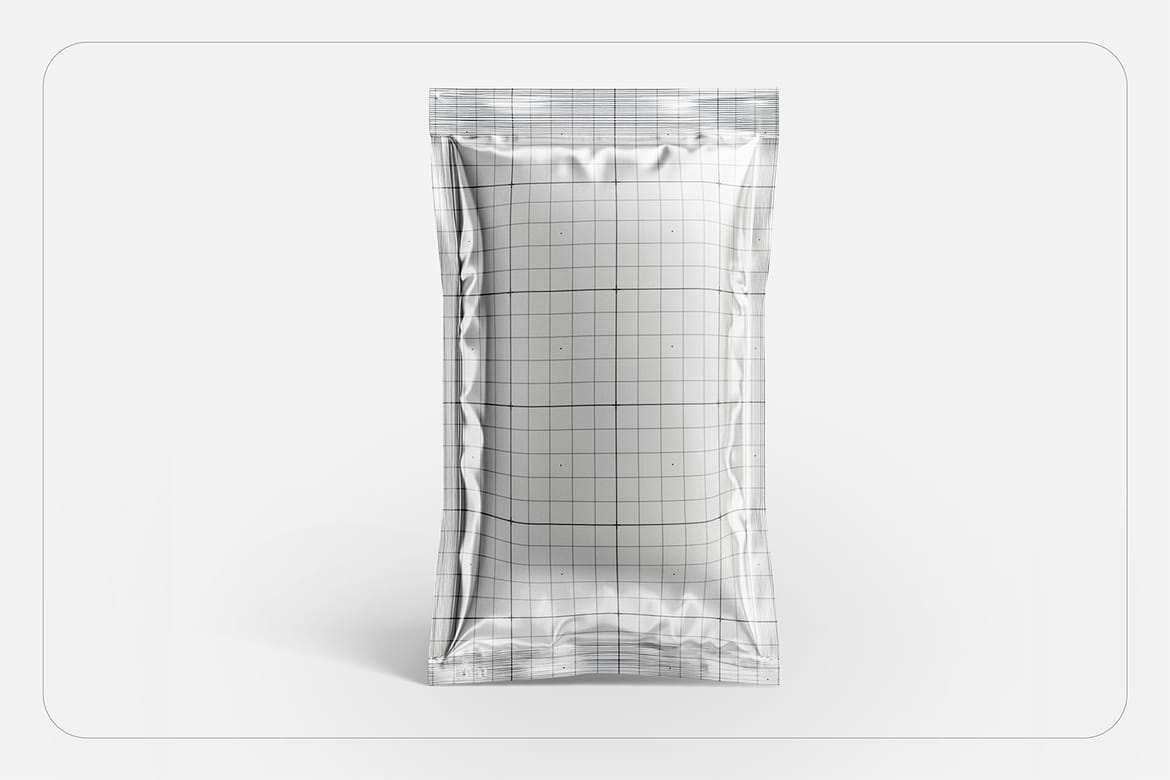 Packaging Metallic Sachet Mockup