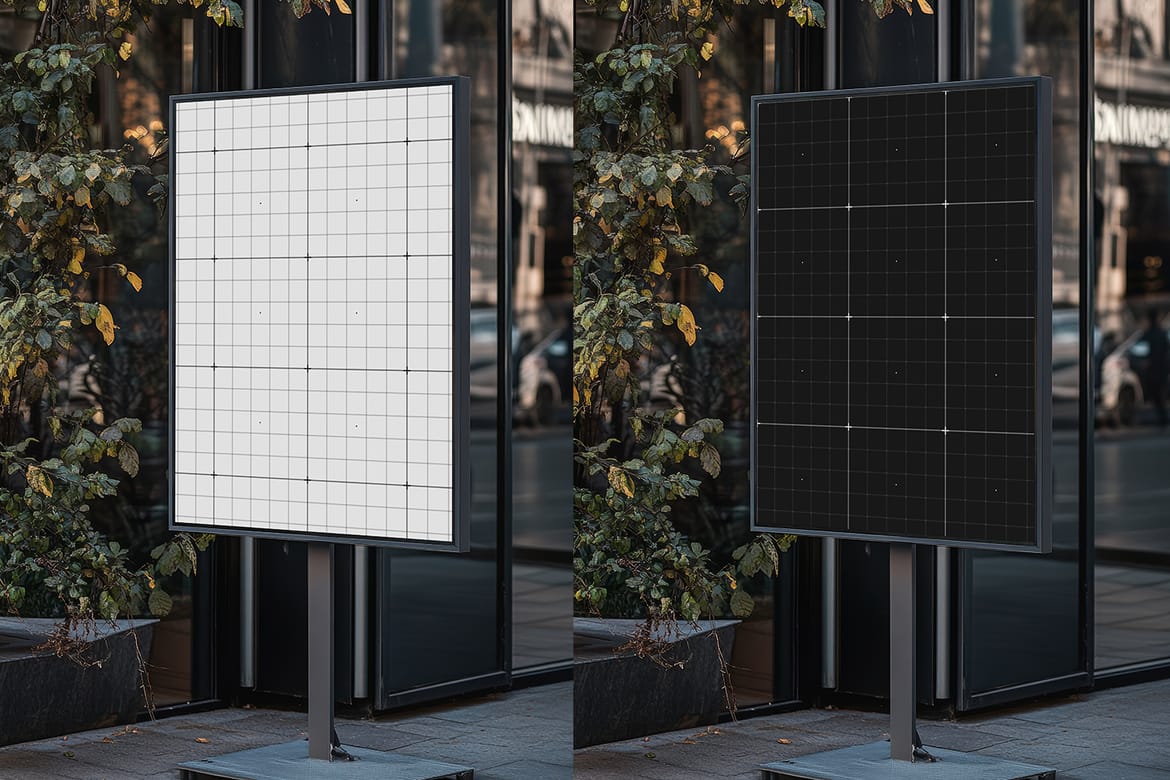 Street Signboard Stand Mockup