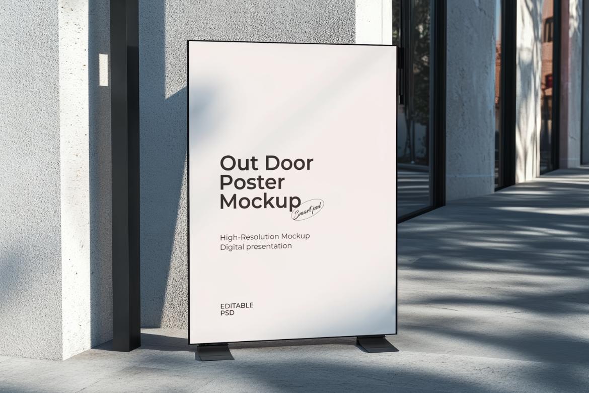 Sidewalk Poster Board Mockup
