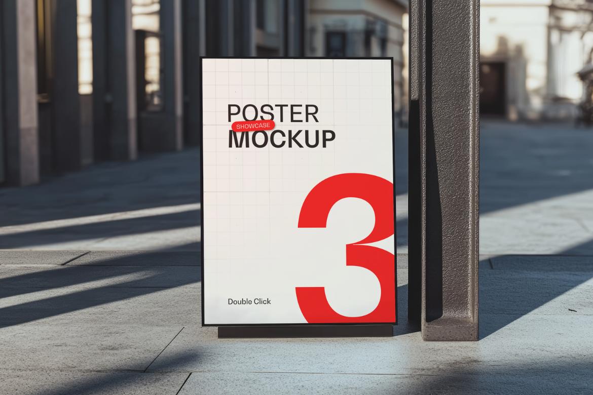 Sidewalk Poster Board Mockup