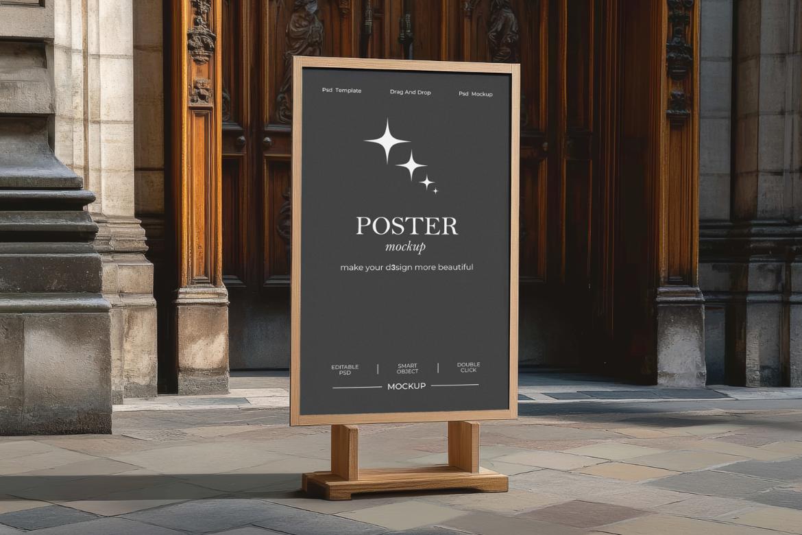 Sidewalk Poster Board Mockup