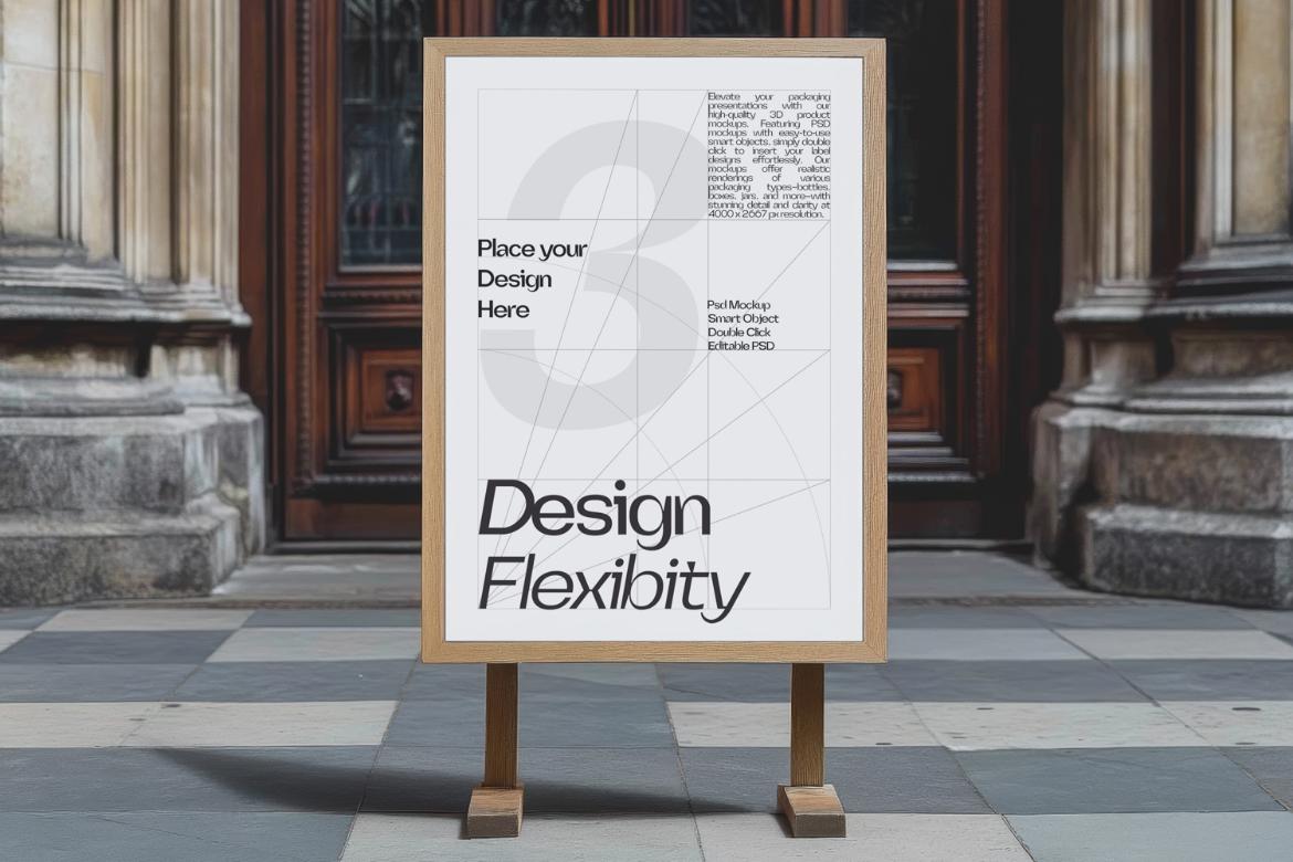 Sidewalk Poster Board Mockup