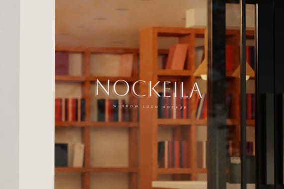 Window glass storefront logo mockup
