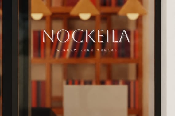 Window glass storefront logo mockup