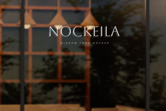 Window glass storefront logo mockup